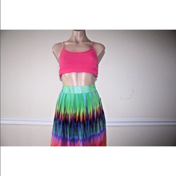 Vince Camuto Rainbow Maxi Skirt Size 0 - Picture 5 of 7